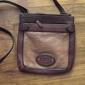 Fossil Two-Tone Brown Crossbody Bag
